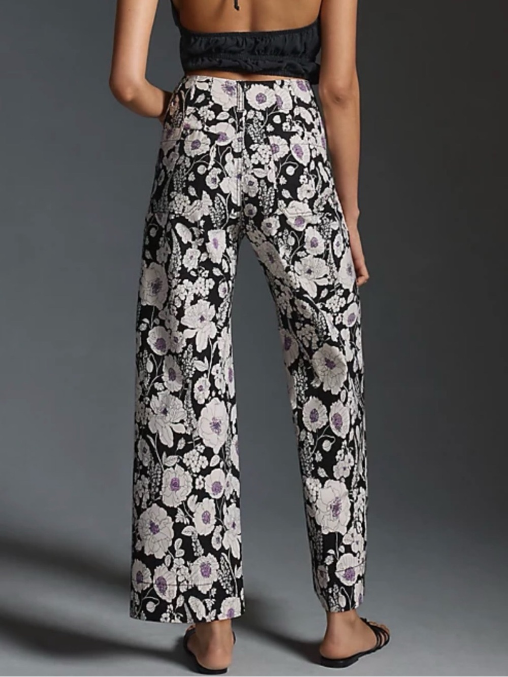 Maeve X Anthropologie The Colette Floral Wide-Leg Crop Size 25P - Picture 2 of 11